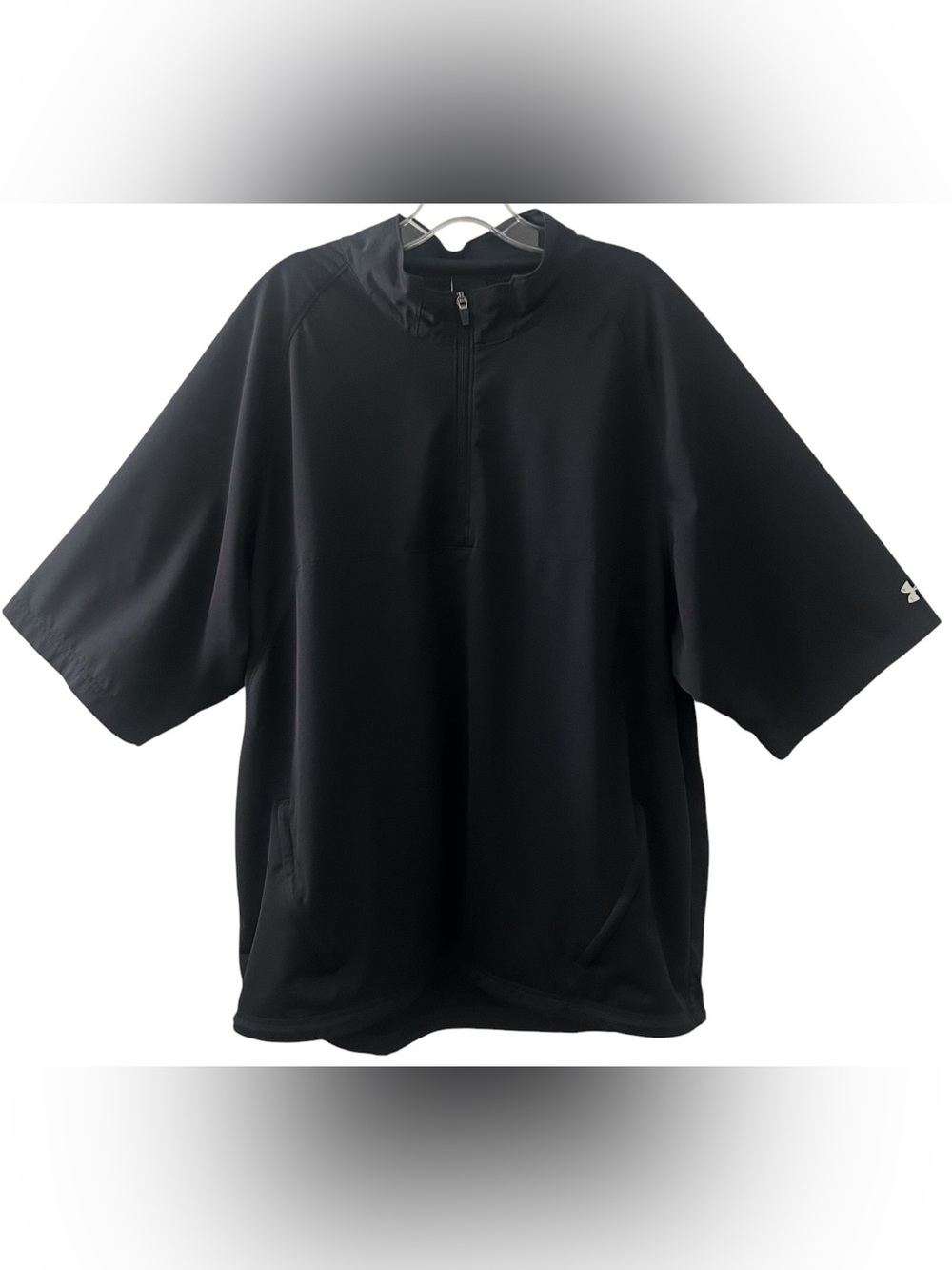 Under Armour Men’s Black Short Sleeve Cage Jacket Back Vent Size XL